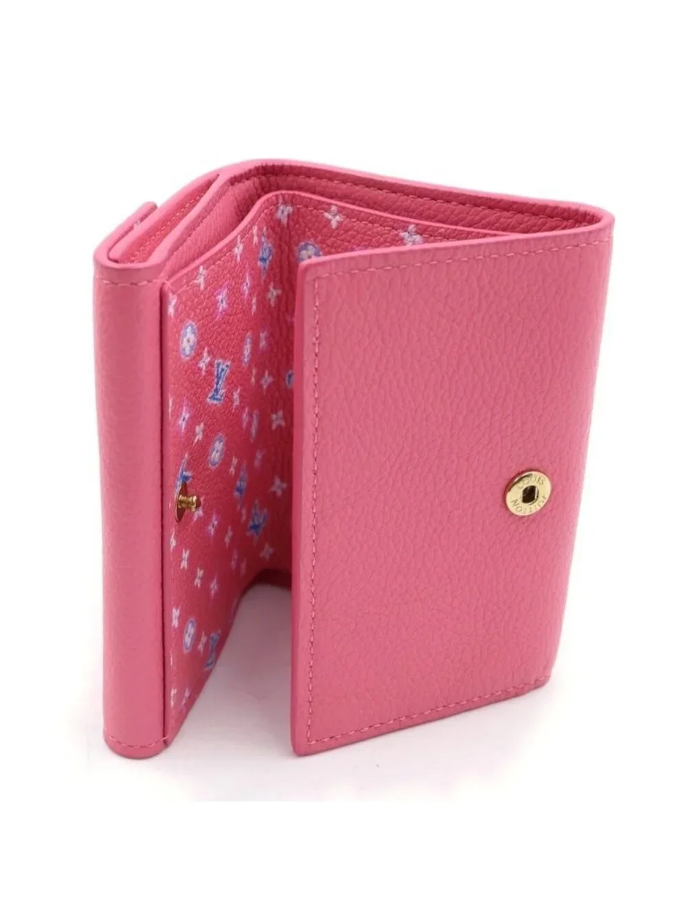 Louis Vuitton Portefeuille Lock Mini Trifold Wallet Compact Punch Pink